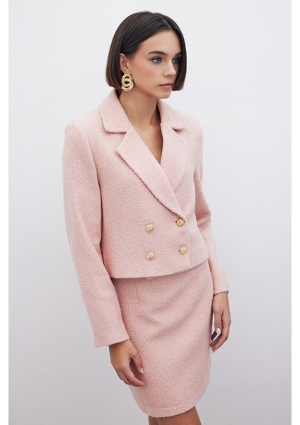 Simli Mini Tüvit Etek - Pudra indirimleri