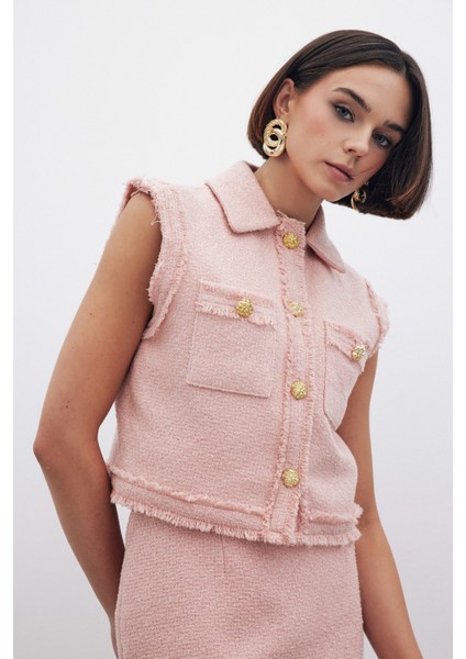 Simli Tüvit Yelek - Pudra fırsatları