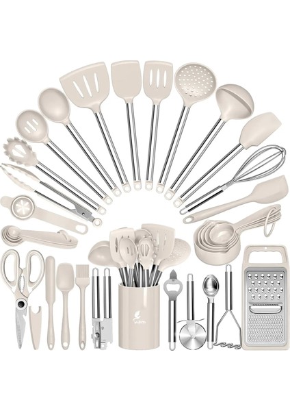 VLT1722 MARBELLA 35 PARÇA SİLİKON UÇLU SPATULA MUTFAK SE