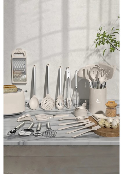 VLT1722 MARBELLA 35 PARÇA SİLİKON UÇLU SPATULA MUTFAK SE