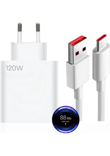 Type-C 120W (Watt) Turbo Hızlı Şarj Aleti Adaptörü ve Kablosu (Set)