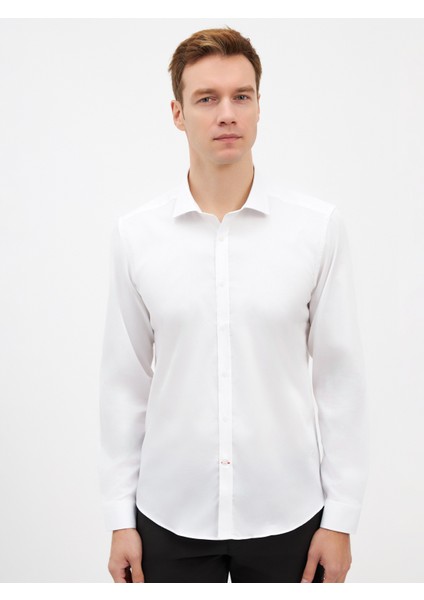 Erkek Extra Slım Fıt Gömlek-Beyaz