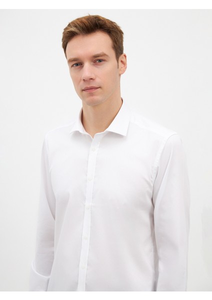 Erkek Extra Slım Fıt Gömlek-Beyaz fırsatları