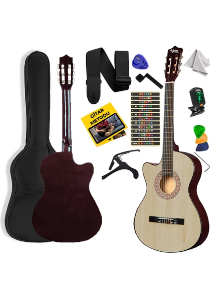 CG-396NT Solak Klasik Gitar Natural Full Set Sap Ayarlı 4/4 Yetişkin Boy