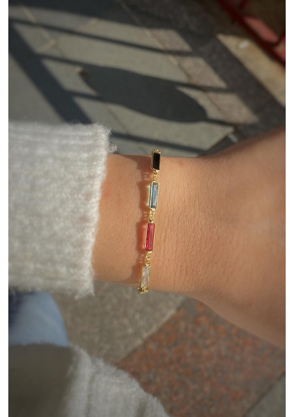 Gümüş Renkli Dikdörtgen Taşlı Bileklik CM5285D1 fiyatları