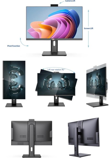 Highline I5 8500,16GB,1TB (Nvme), 23.8" Pivot Kablosuz Kl&mo All In One Bilgisaya