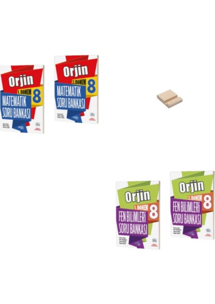 Orjin LGS 8. Sınıf Matematik ve Fen Bilimleri 1 ve 2. Dönem Soru Bankası - Telefon Tutucu