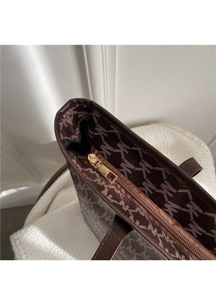Moda Tote Kadın Çantası Yeni Yumuşak Deri Kayınvalide Büyük Kapasiteli Omuz Çantası Doku Banliyö Çantası (Yurt Dışından)