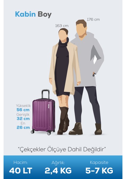 Spring Model Mor Renk Kabin Boy Valiz