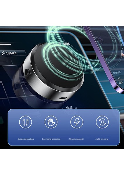 Yeni Nesil Akıllı Taşınabilir Magsafe Mıknatıslı Otomatik Vakumlu Telefon Tutucu Araç Içi Ev Ofis