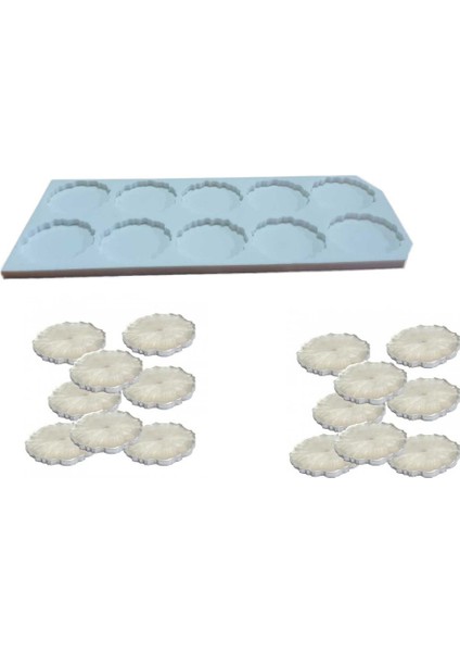 Epoksi Silikon Kalıp Tırtıklı Kenar Magnet Kalıbı (4.8 Cm 10 Lu)