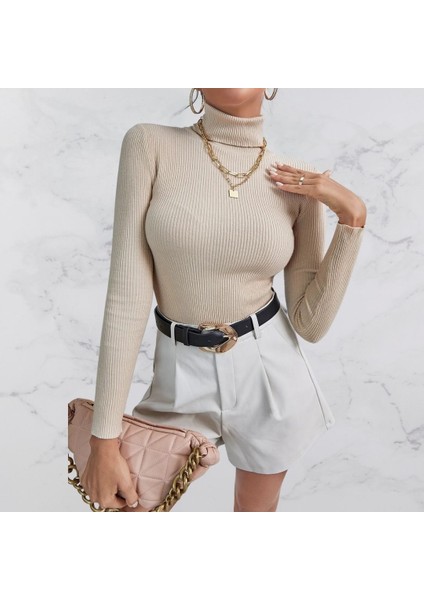Unisex 2'li Kaşkorse Balıkçı Yaka Boğazlı Kazak