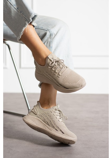 Bej Unisex Yıkanabilir Rahat Hava Alabilen Kokusuz Triko Spor Ayakkabı Sneaker 015 fiyatları