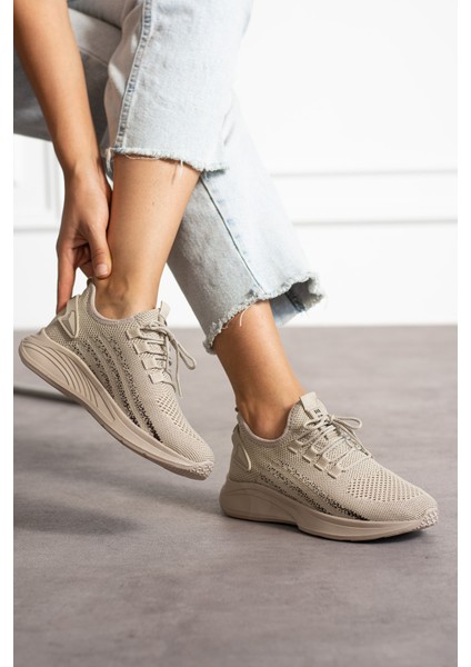 Bej Unisex Yıkanabilir Rahat Hava Alabilen Kokusuz Triko Spor Ayakkabı Sneaker 015 modelleri