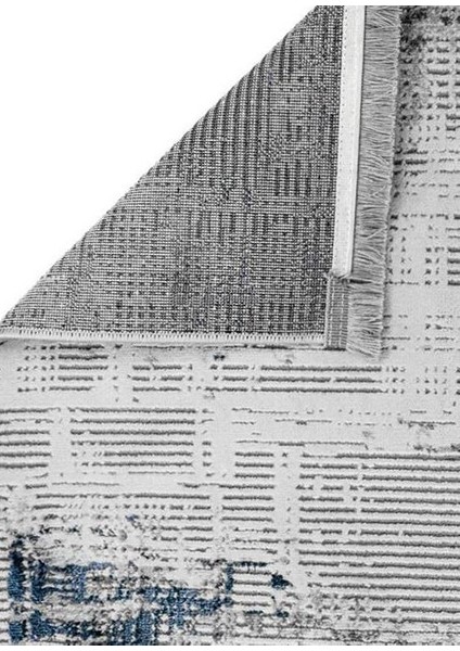 Dora Koleksiyonu Dekoratif Saçaklı Halı 1909 Mavi