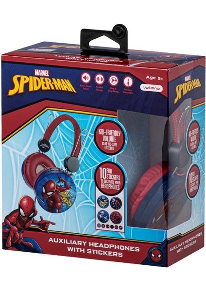 Marvel Spıderman Kablolu Kulaklık Çocuk Kulaklığı Lisanslı Hediye Stıckerlı MV-10903-SM