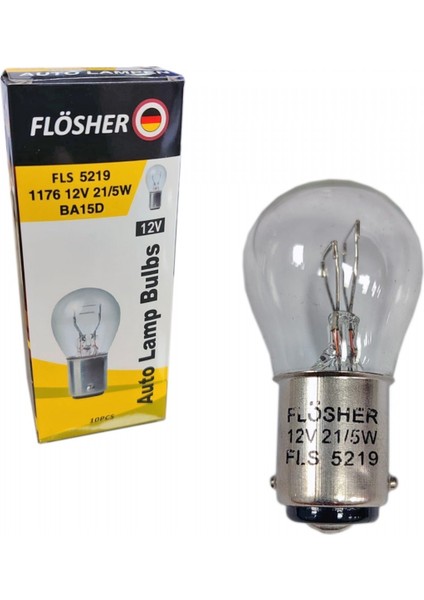 Flösher 12V 1176 Ampul 21/5W BA15D Fls 5219 (10 Lu)