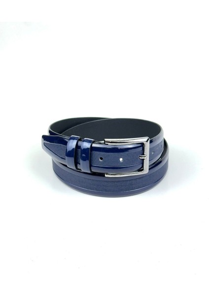 Rse Leather Goodserkek Rugan Kemer - Vegan Deri - 3,5 cm Desenli