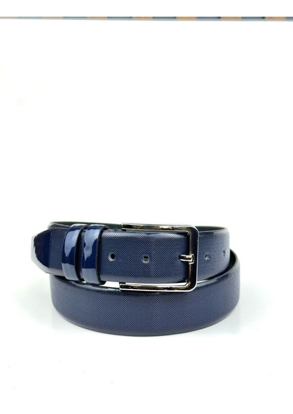 Rse Leather Goodserkek Rugan Kemer - Vegan Deri - 3,5 cm Desenli