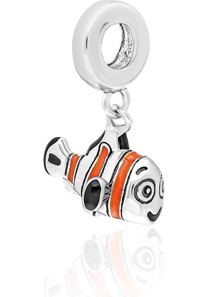 925 Ayar Gümüş Mineli Balık Charm