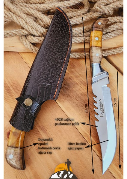 Epoksi Ceviz Sap Outdoor Kamp Bıçağı Çakısı Piknik Bıçak Çakı Mutfak Bıçağı Kılıflı ( Kmp-02 ) fırsatları