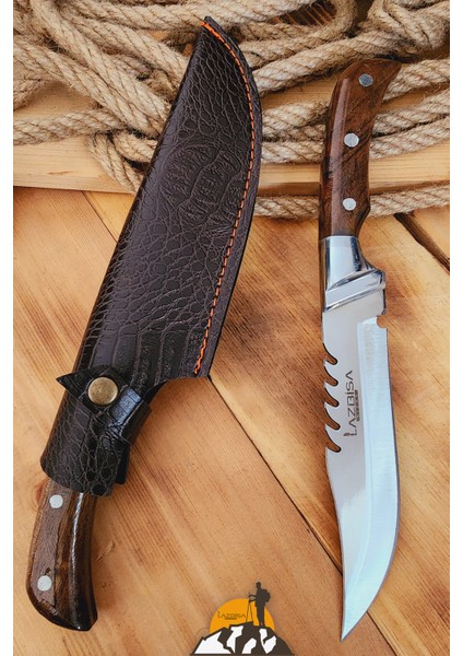 Ceviz Sap Outdoor Kamp Bıçağı Çakısı Piknik Bıçak Çakı Mutfak Bıçağı Kılıflı ( Kmp-01 )