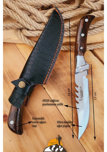 Ceviz Sap Outdoor Kamp Bıçağı Çakısı Piknik Bıçak Çakı Mutfak Bıçağı Kılıflı ( Kmp-01 ) fırsatları