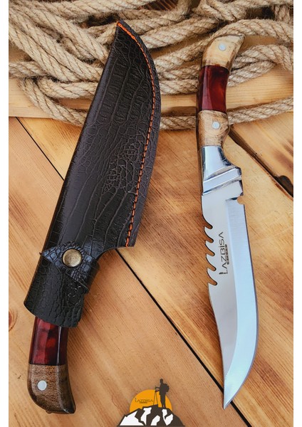 Epoksi Ceviz Sap Outdoor Kamp Bıçağı Çakısı Piknik Bıçak Çakı Mutfak Bıçağı Kılıflı ( Kmp-02 )