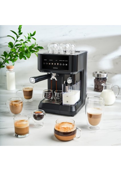 Mycaffe Barista S10 Entegre Süt Hazneli Otomatik Espresso Latte ve Cappuccino Mak. Matteblack