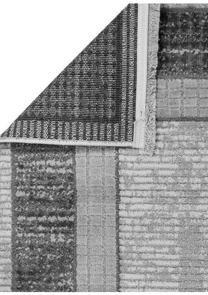 Dora Koleksiyonu Dekoratif Saçaklı Halı 1902 Gri