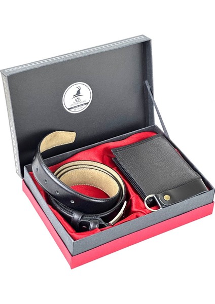 Rse Leather Goodserkek Deri Kemer Cüzdan Anahtarlık Set - 3’lü Set