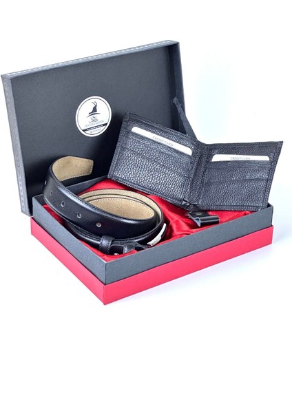 Rse Leather Goodserkek Deri Kemer Cüzdan Anahtarlık Set - 3’lü Set