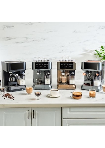 Mycaffe Barista S10 Entegre Süt Hazneli Otomatik Espresso Latte ve Cappuccino Mak. Copper