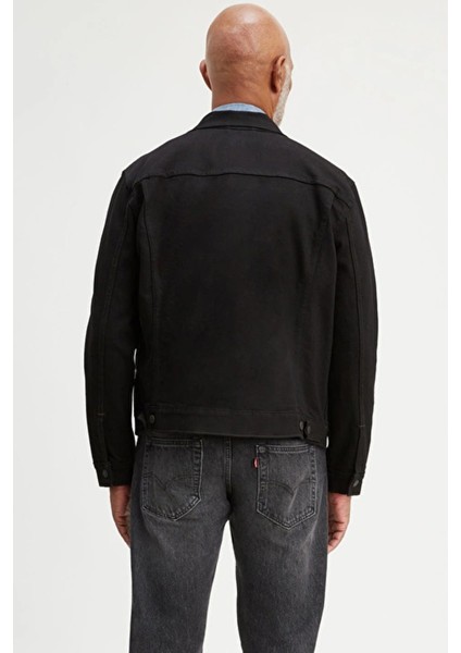 Erkek Trucker Jacket Siyah Normal Düz Denim Ceket A9431-0002 fiyatları