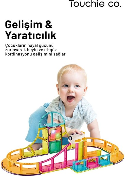 Magnetic Dıy Mıknatıslı Manyetik Roller Coaster Yapı Blokları 61 Parça Stem Oyun Seti