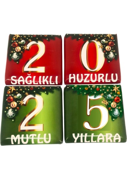 Tonti PONTI,2025 Yılbaşı Hediyesi 4'lü Kare Çikolata Kutusu