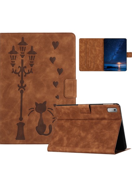 Lenovo Tab M9 / TB-310FU Için Çift Kedi Pu Tablet Kılıfı (Yurt Dışından)