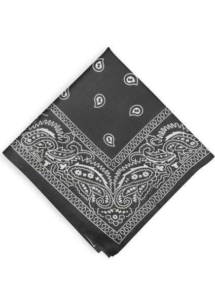 Siyah Etnik Desen Bandana