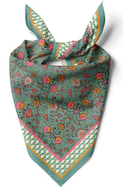 Çiçek Desenli Pamuk Bandana