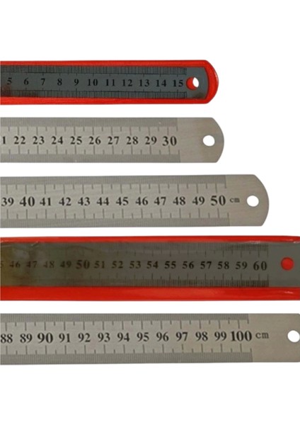 Beşli Çelik Cetvel Seti ( 15-30-50-60-100 Cm)