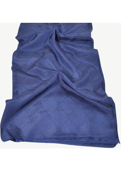Monogram P Desen Şal Lacivert