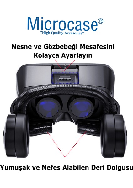 Vrpark J20 3.5mm Kulaklıklı 3D Sanal Gerçeklik GÖZLÜĞÜ-AL4744