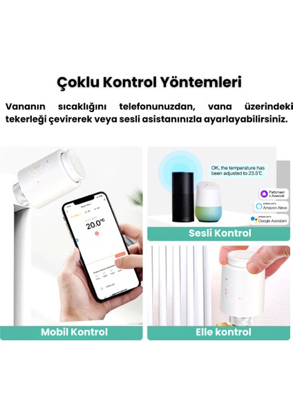 Zigbee Akıllı Termostatik Vana ( Tuya ,Smart Life ,Zigbee2MQTT Uyumlu )