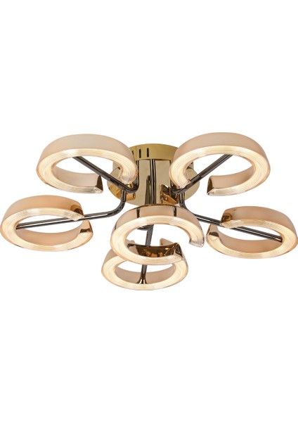 Aster Gold 6'lı 54 Watt Plafonyer Kristal Taşlı Modern Salon LED Avize fiyatları