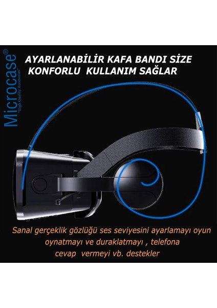 Vrpark J30 3.5mm Kulaklıklı 3D Sanal Gerçeklik GÖZLÜĞÜ-AL4745