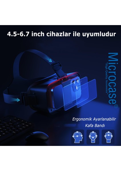 Vrpark V6 3D Sanal Gerçeklik Gözlüğü + Vr Kablosuz Bluetooth KUMANDA-AL4748