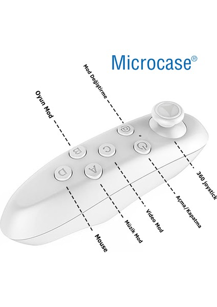 Vrpark V7 3D Sanal Gerçeklik Gözlüğü + Vr Kablosuz Bluetooth KUMANDA-AL4749