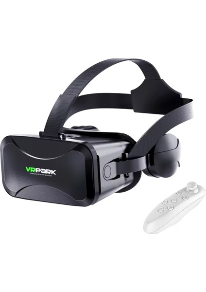 Vrpark J30 3.5mm Kulaklıklı 3D Sanal Gerçeklik Gözlüğü + Vr Kablosuz Bluetooth KUMANDA-AL4753