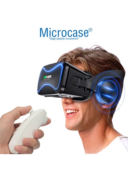 Vrpark J30 3.5mm Kulaklıklı 3D Sanal Gerçeklik Gözlüğü + Vr Kablosuz Bluetooth KUMANDA-AL4753