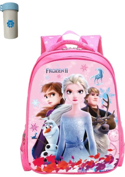 Disney Dondurulmuş Sırt Çantası Elsa Anna Snow Queen Sevimli Sırt Çantası Çocuk Okul Çantası (Yurt Dışından)